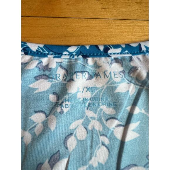 Draper James Floral Bohemian Blue Slip Wide Strap Scoop Neck Mini Dress L/XL NWT - Picture 7 of 11